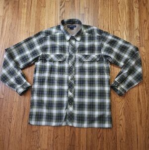 Exofficio Mens Long Sleeve Button Down Flannel Shirt Size L